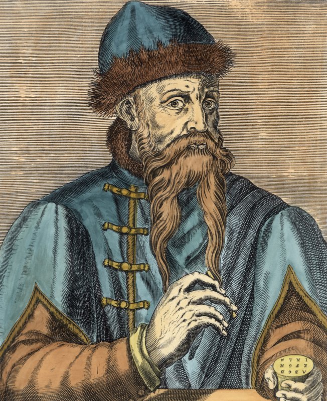 Retrato de Johannes Gutenberg (c.1400-68) (posterior coloração)